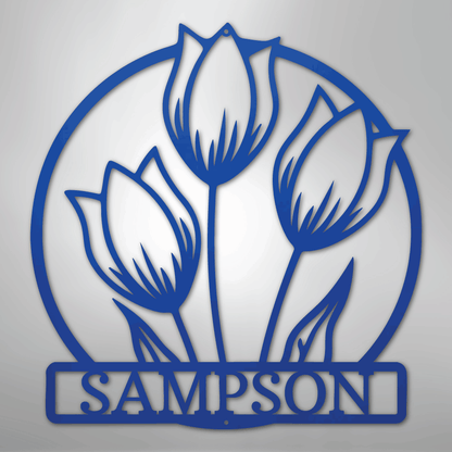 My Easy Monogram Steel Sign Blue / 24" Wild Tulip Monogram - Steel Sign