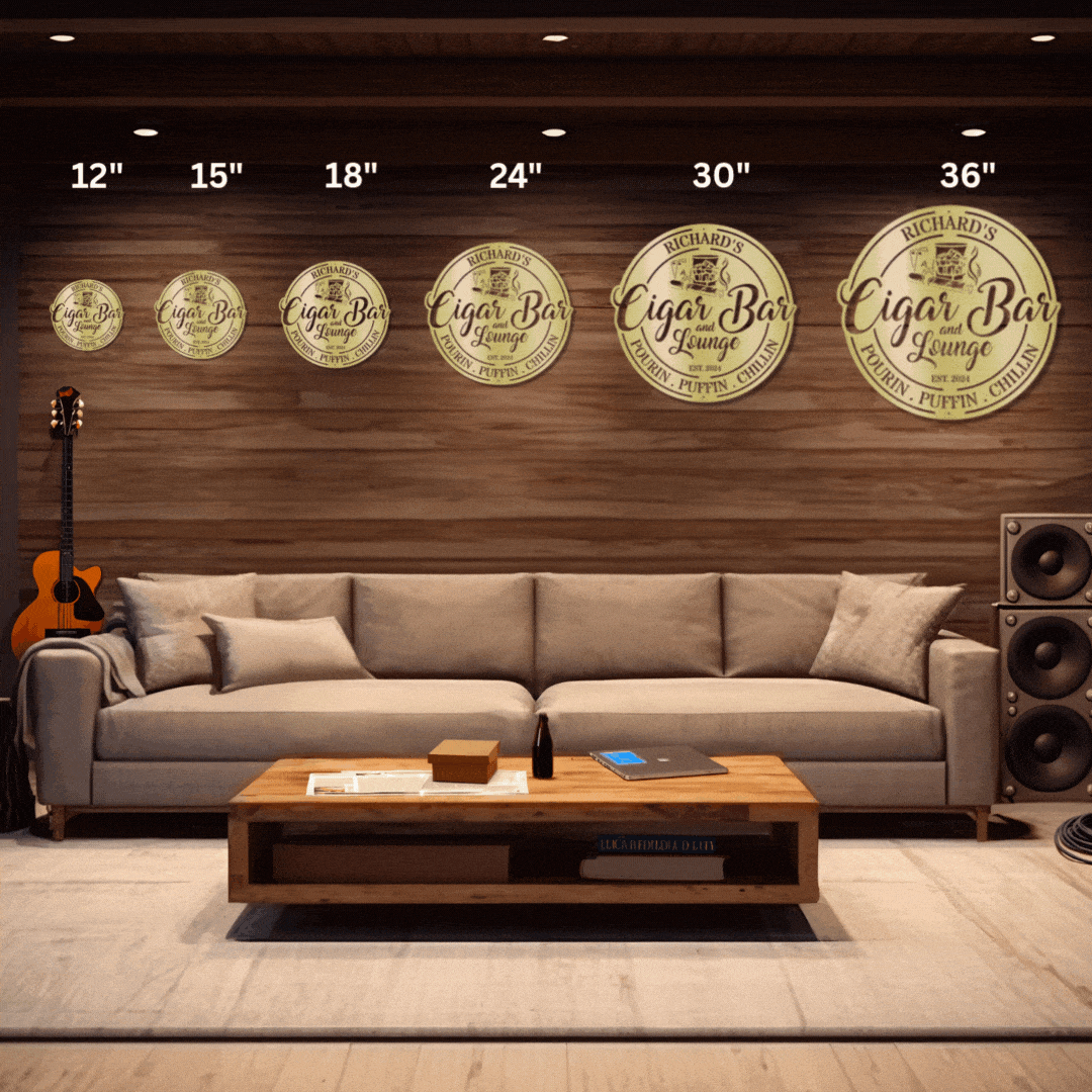 My Easy Monogram Steel Sign Cigar Bar and Lounge - Steel Sign