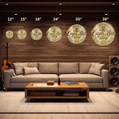 My Easy Monogram Steel Sign Cigar Bar and Lounge - Steel Sign