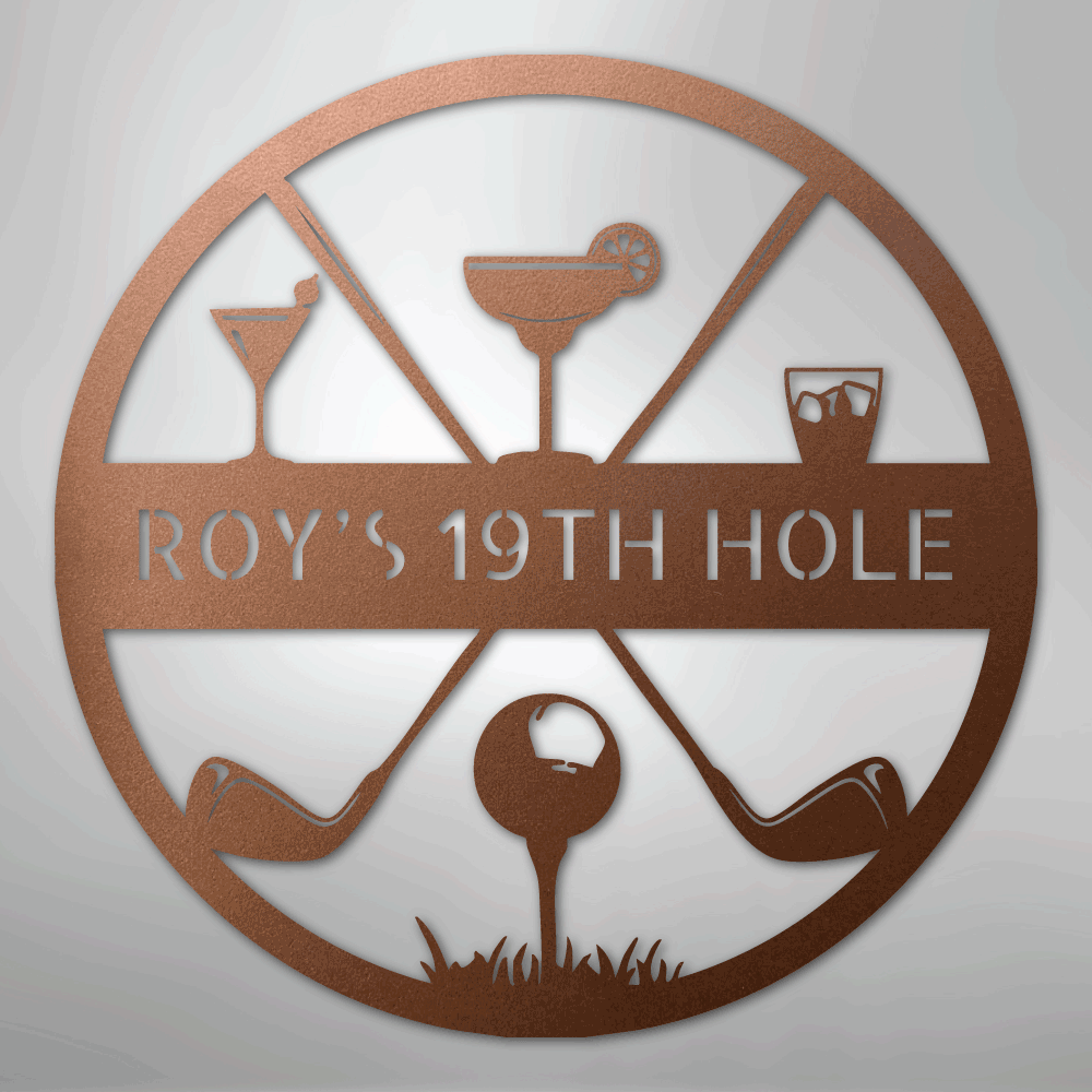 My Easy Monogram Steel Sign Copper / 12" 19th Hole Casual Monogram - Steel Sign