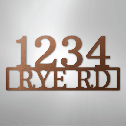 My Easy Monogram Steel Sign Copper / 12" Address - Steel Sign