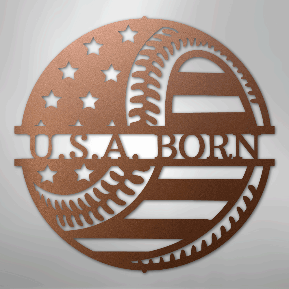 My Easy Monogram Steel Sign Copper / 12" America\'s Pastime - Metal Sign
