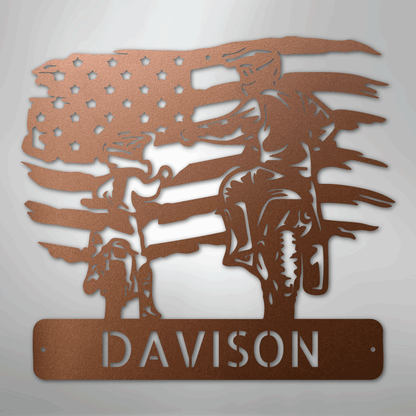 My Easy Monogram Steel Sign Copper / 12" American Motocross Family Monogram - Steel Sign