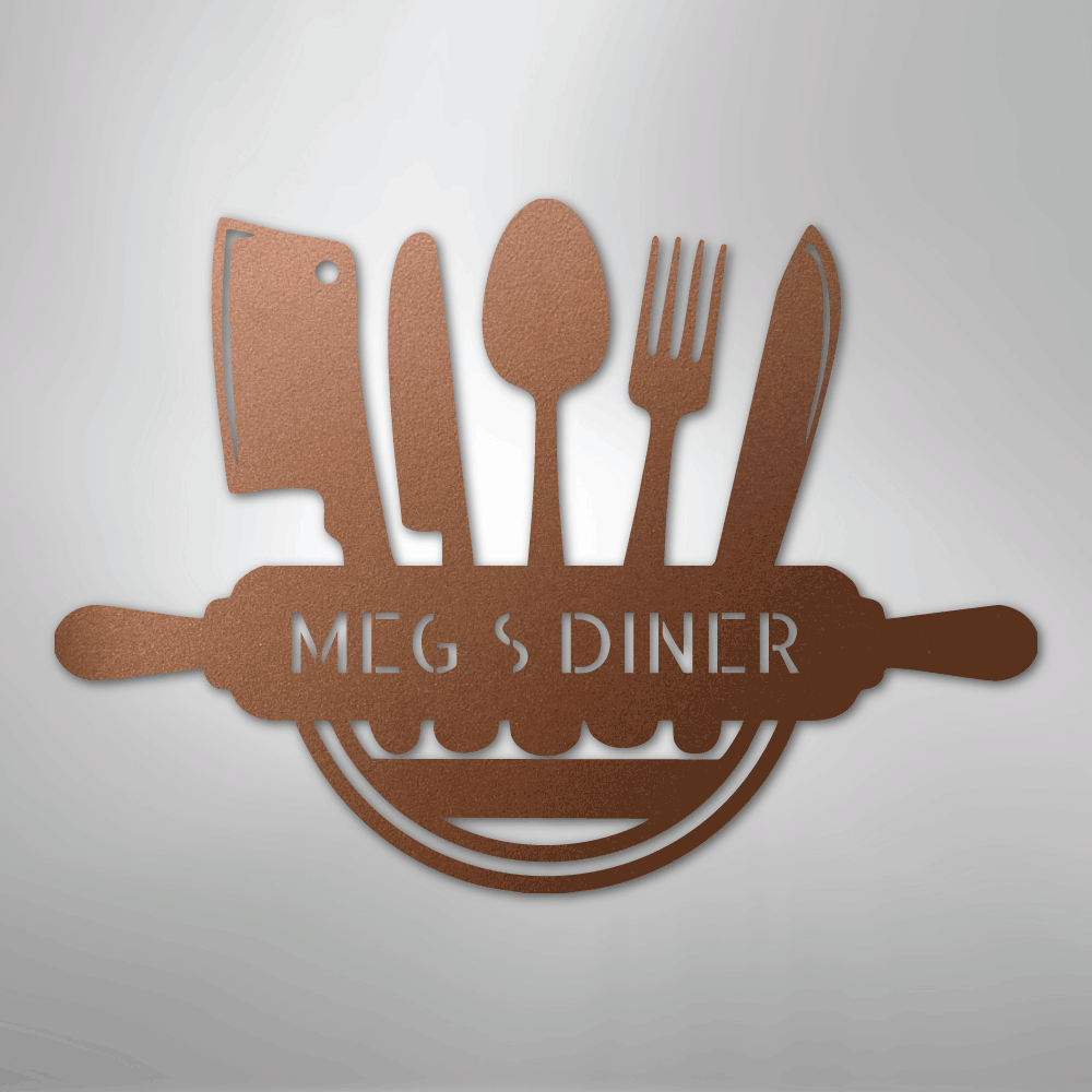 My Easy Monogram Steel Sign Copper / 12" Art in the Kitchen Monogram - Steel Sign
