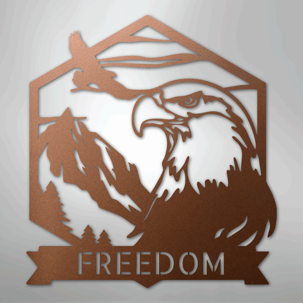 My Easy Monogram Steel Sign Copper / 12" Bald Eagle Monogram - Steel Sign