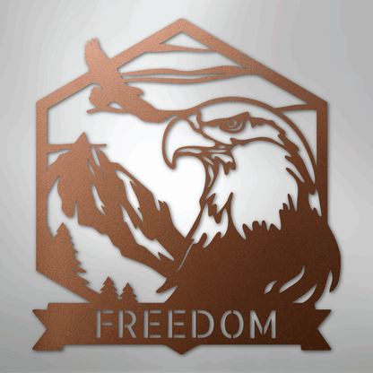 My Easy Monogram Steel Sign Copper / 12" Bald Eagle Monogram - Steel Sign