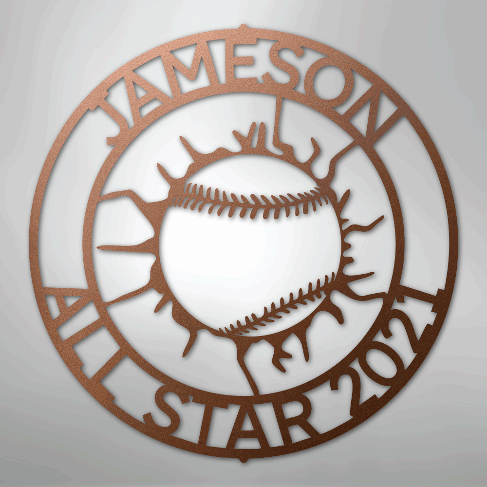 My Easy Monogram Steel Sign Copper / 12" Ball Wall Monogram