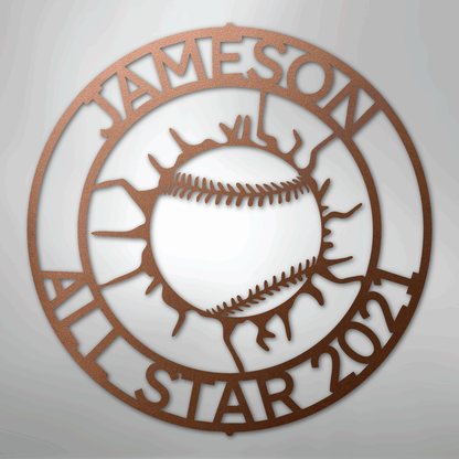 My Easy Monogram Steel Sign Copper / 12" Ball Wall Monogram