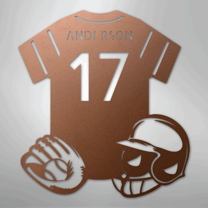 My Easy Monogram Steel Sign Copper / 12" Baseball Gear Monogram - Steel Sign