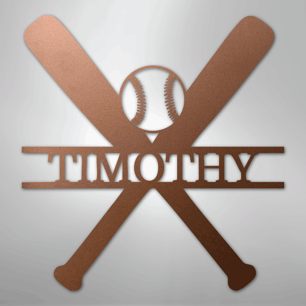 My Easy Monogram Steel Sign Copper / 12" Batter Up - Metal Sign