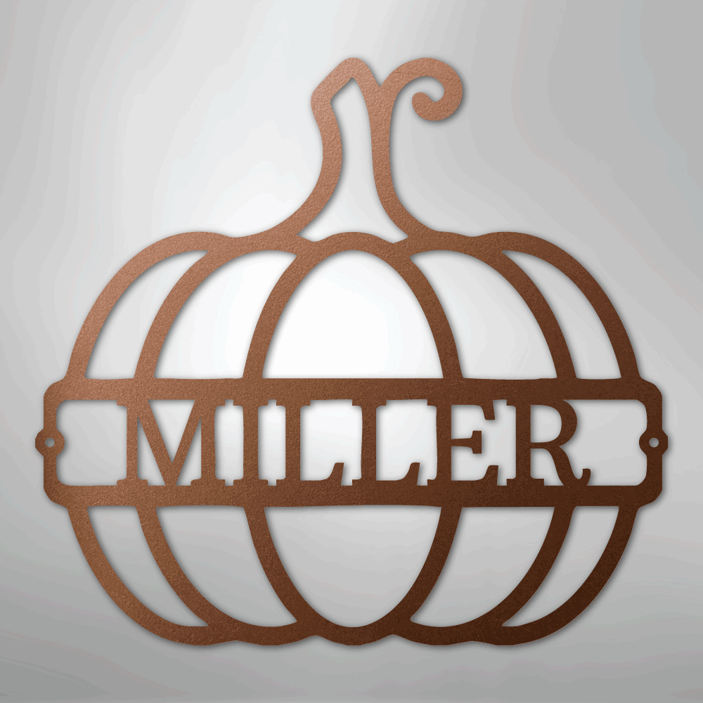 My Easy Monogram Steel Sign Copper / 12" Big Pumpkin Monogram - Steel Sign