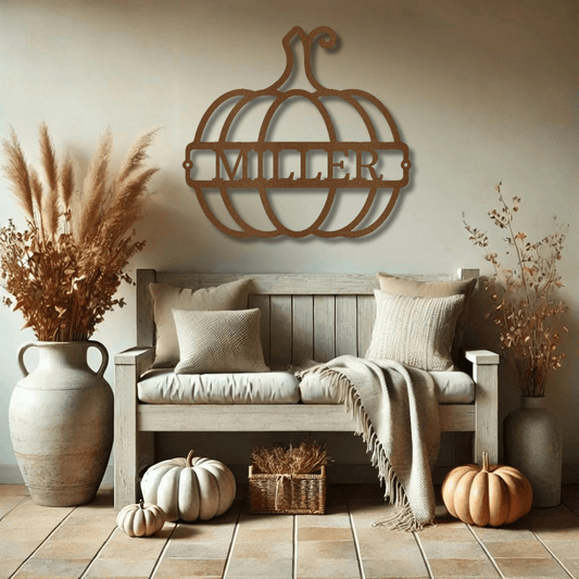 My Easy Monogram Steel Sign Copper / 12" Big Pumpkin Monogram - Steel Sign