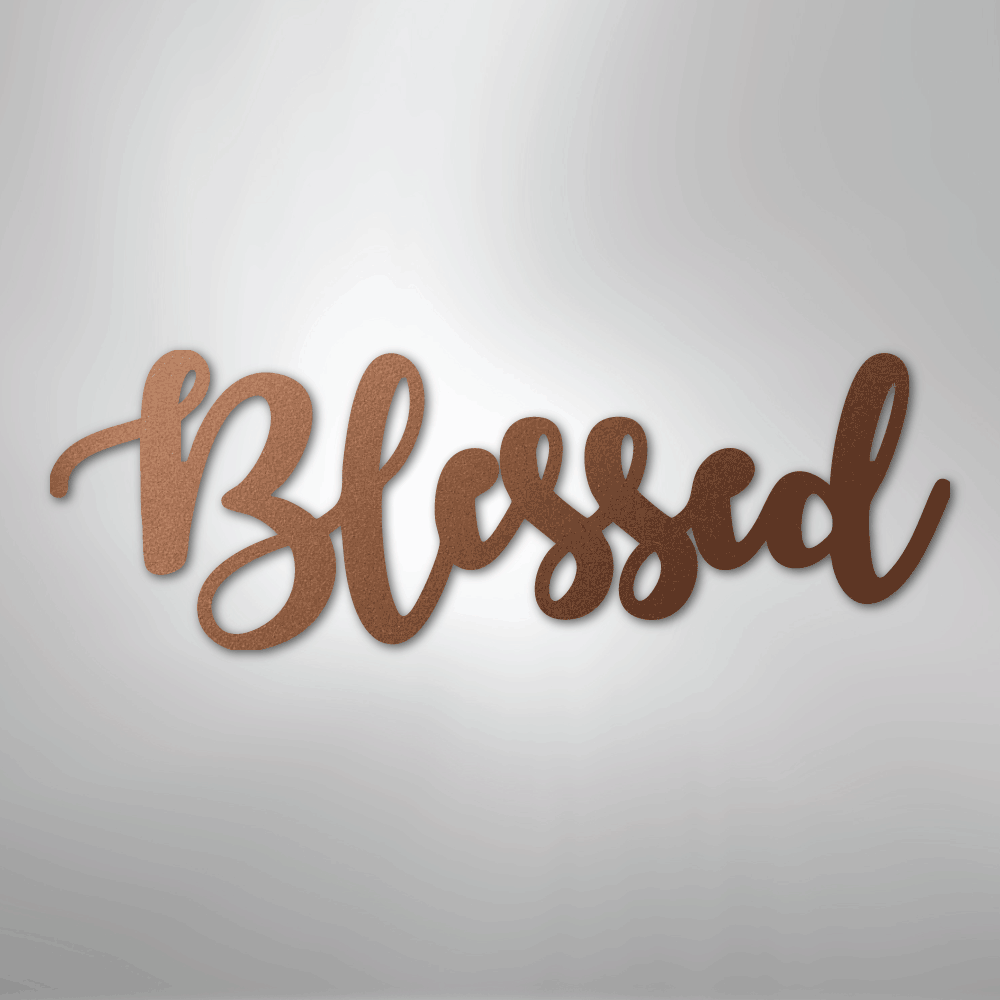 My Easy Monogram Steel Sign Copper / 12" Blessed Script - Steel Sign