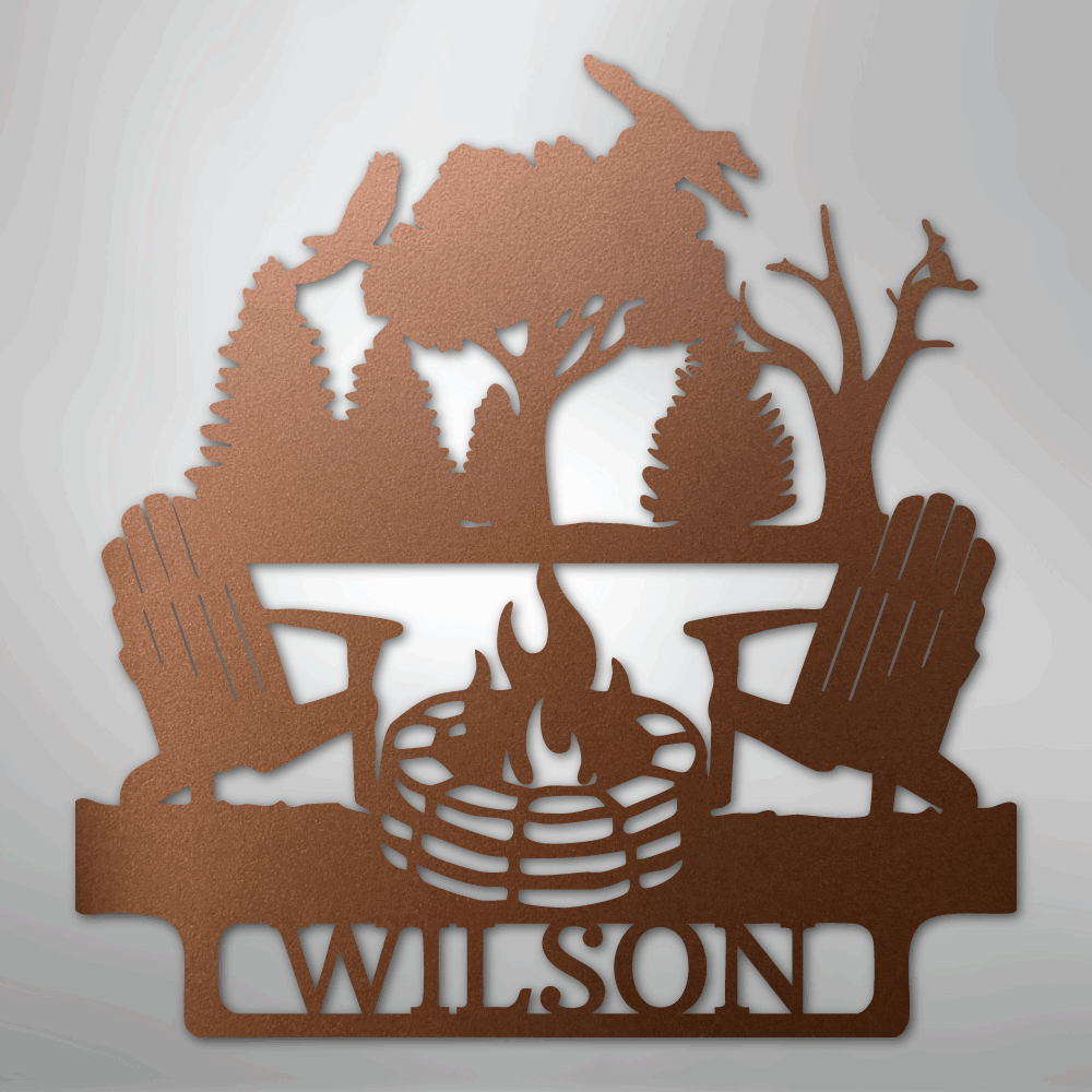 My Easy Monogram Steel Sign Copper / 12" Camping Firepit Vibe Monogram - Steel Sign