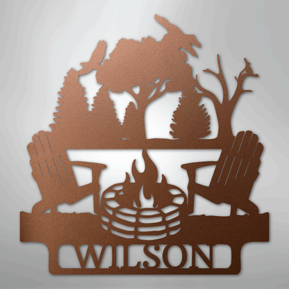 My Easy Monogram Steel Sign Copper / 12" Camping Firepit Vibe Monogram - Steel Sign