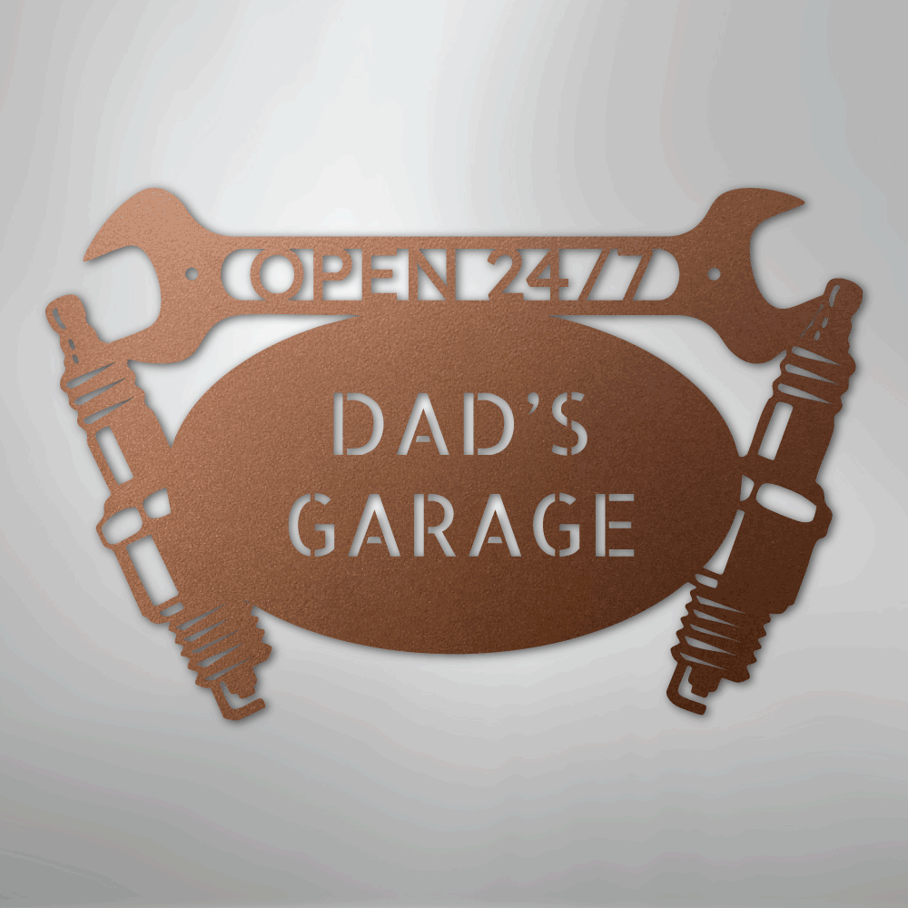 My Easy Monogram Steel Sign Copper / 12" Car Garage Monogram - Steel Sign