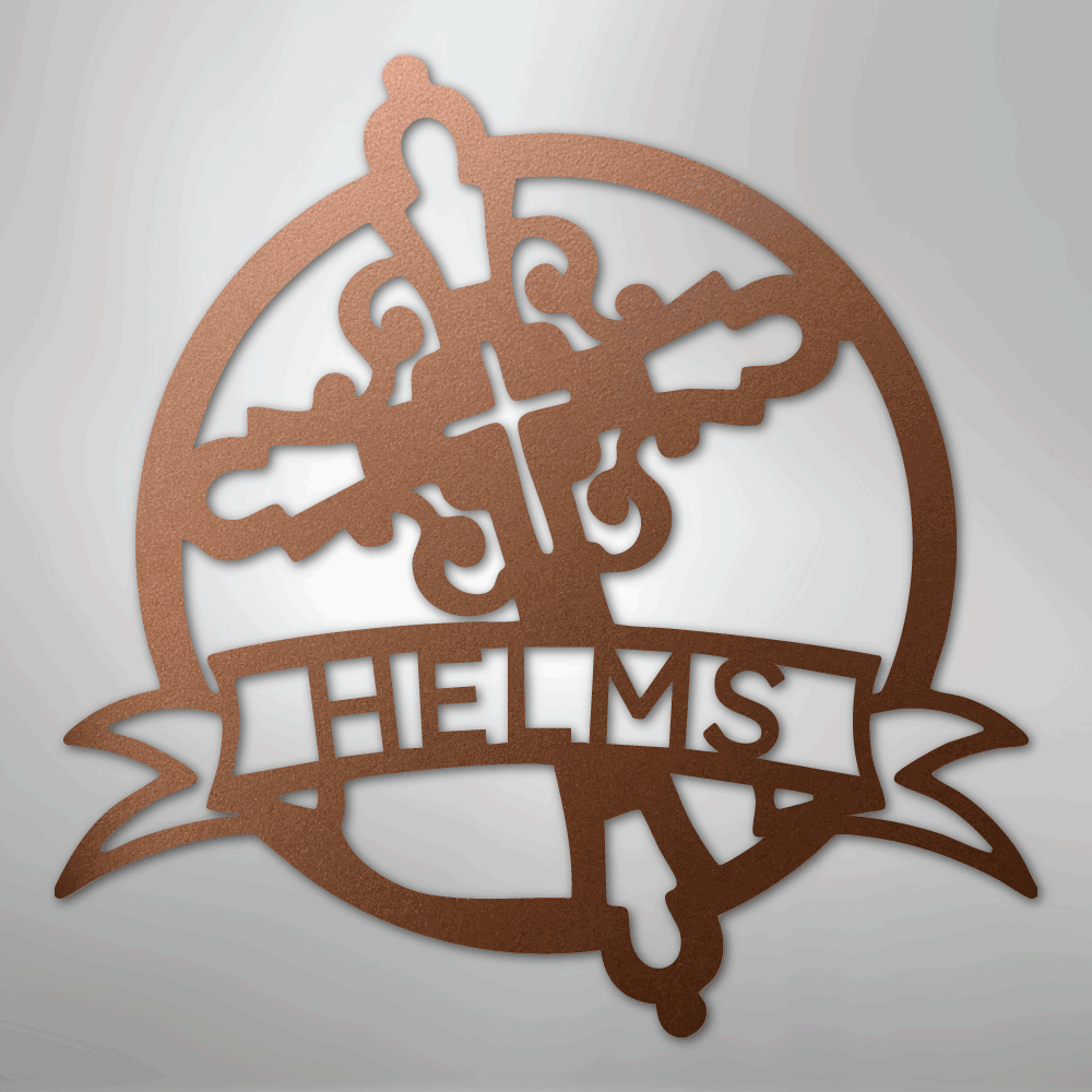 My Easy Monogram Steel Sign Copper / 12" Catholic Monogram - Steel Sign