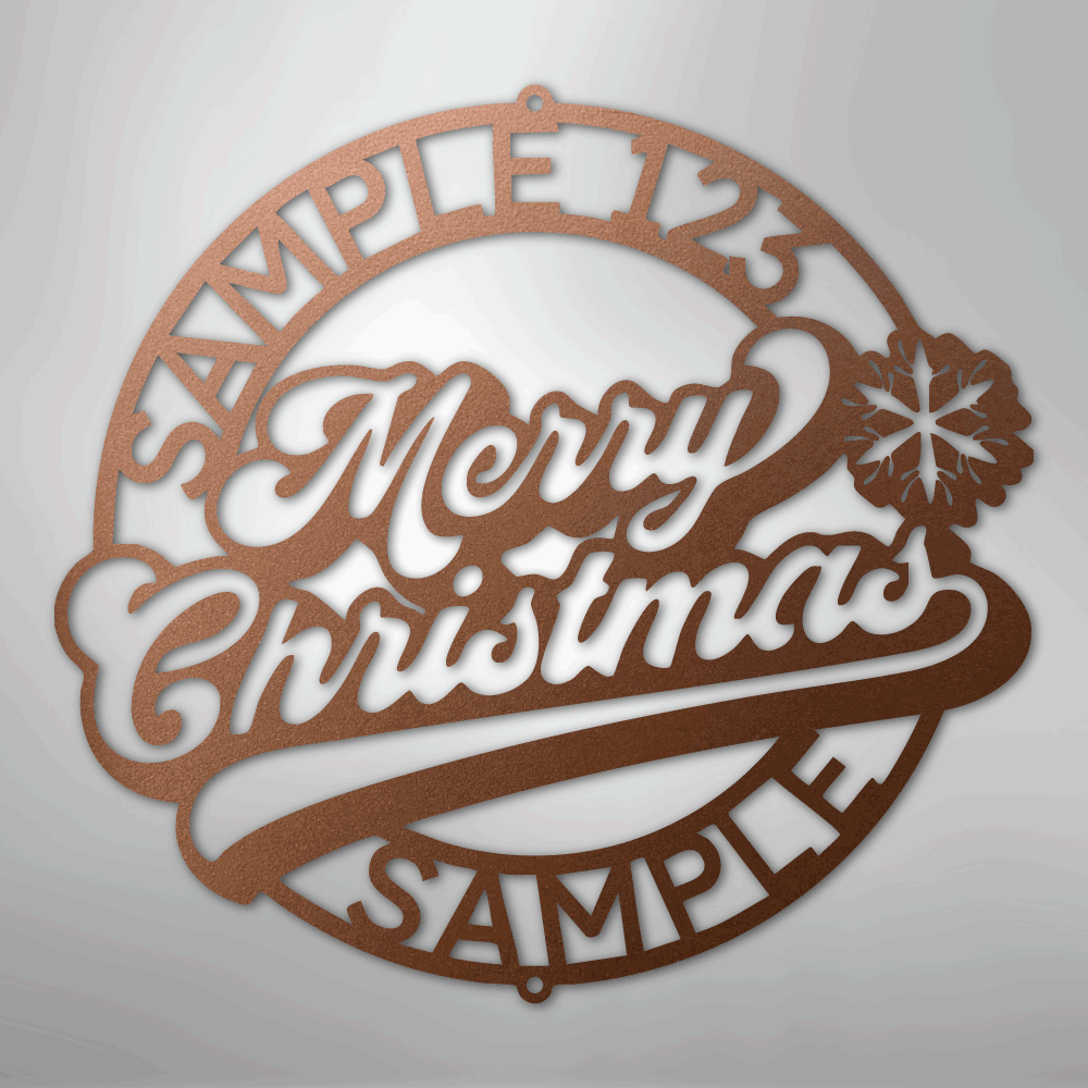 My Easy Monogram Steel Sign Copper / 12" Christmas Ring Monogram - Steel Sign