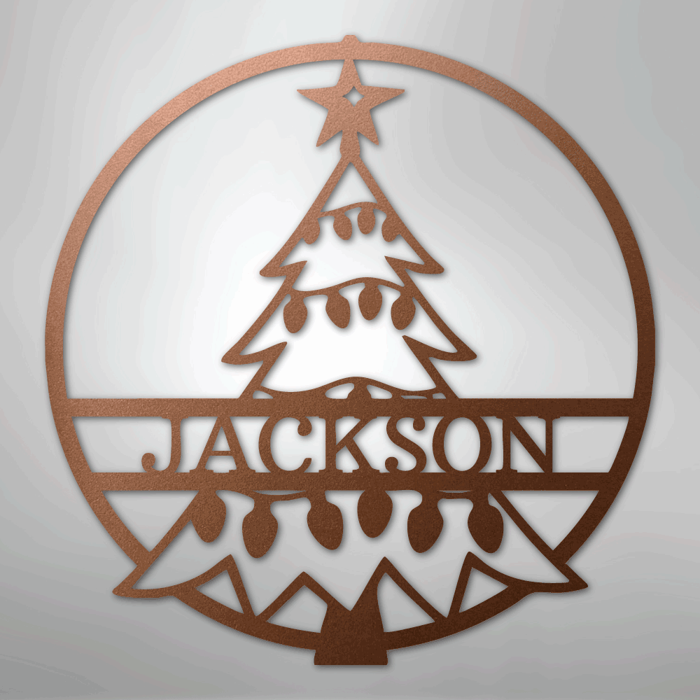 My Easy Monogram Steel Sign Copper / 12" Christmas Tree Monogram - Steel Sign