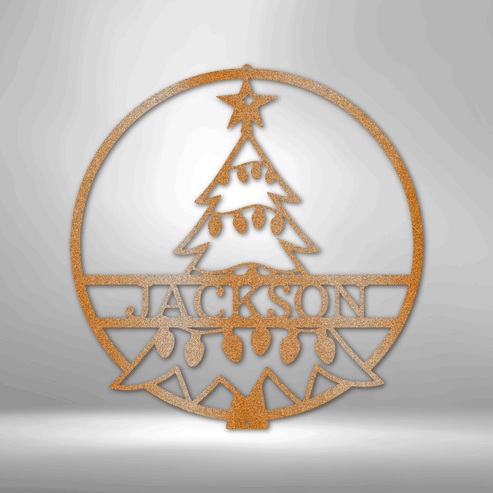 My Easy Monogram Steel Sign Copper / 12" Christmas Tree Monogram - Steel Sign