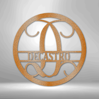 My Easy Monogram Steel Sign Copper / 12" Circle Vine Monogram - Steel Sign