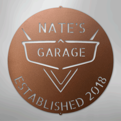 My Easy Monogram Steel Sign Copper / 12" Classic Car Monogram - Steel Sign