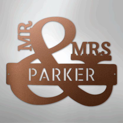 My Easy Monogram Steel Sign Copper / 12" Couples Monogram - Steel Sign