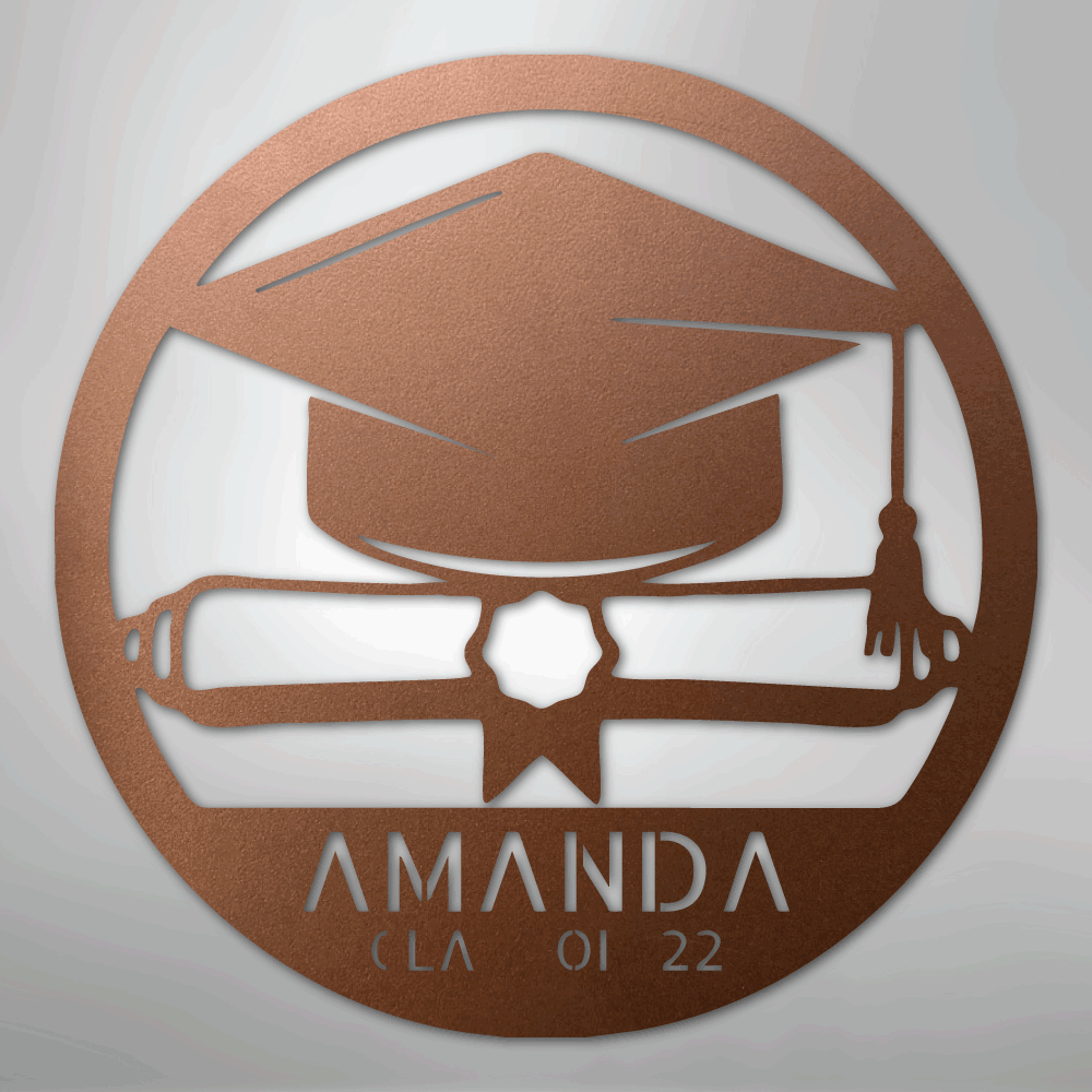 My Easy Monogram Steel Sign Copper / 12" Diploma Monogram - Steel Sign