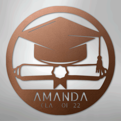 My Easy Monogram Steel Sign Copper / 12" Diploma Monogram - Steel Sign