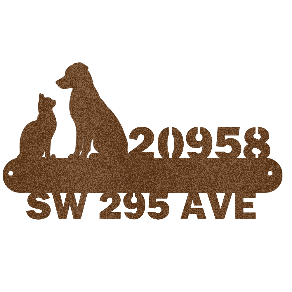 My Easy Monogram Steel Sign Copper / 12 Dog Cat Address Sign