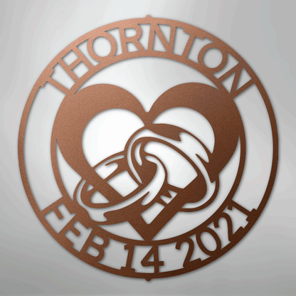 My Easy Monogram Steel Sign Copper / 12" Engagement Monogram - Steel Sign