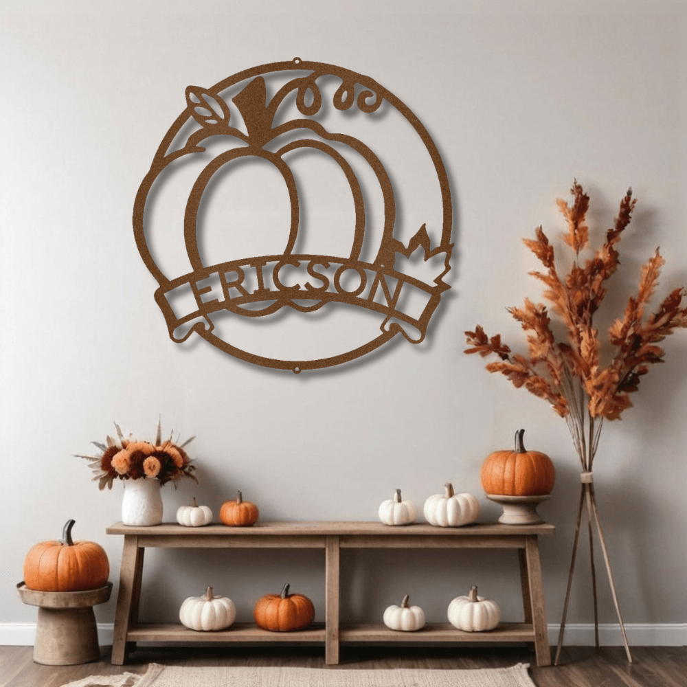 My Easy Monogram Steel Sign Copper / 12" Fall Harvest Monogram - Steel Sign