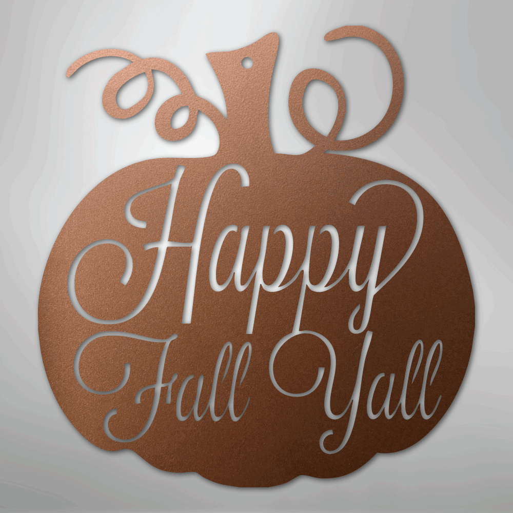 My Easy Monogram Steel Sign Copper / 12" Fall Pumpkin - Steel Sign