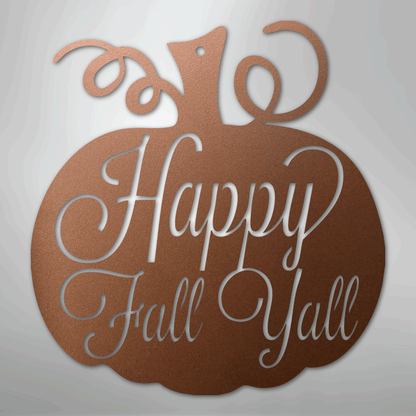 My Easy Monogram Steel Sign Copper / 12" Fall Pumpkin - Steel Sign