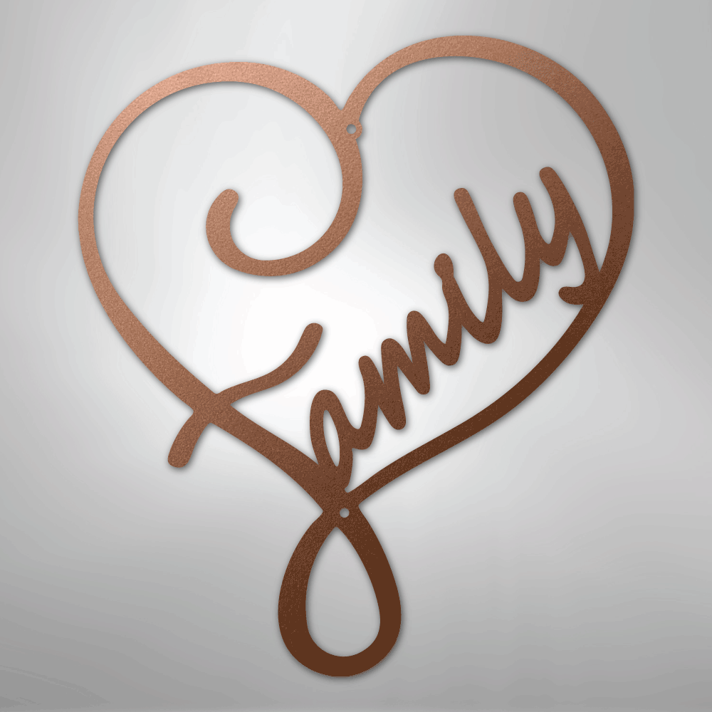 My Easy Monogram Steel Sign Copper / 12" Family Love - Steel Sign