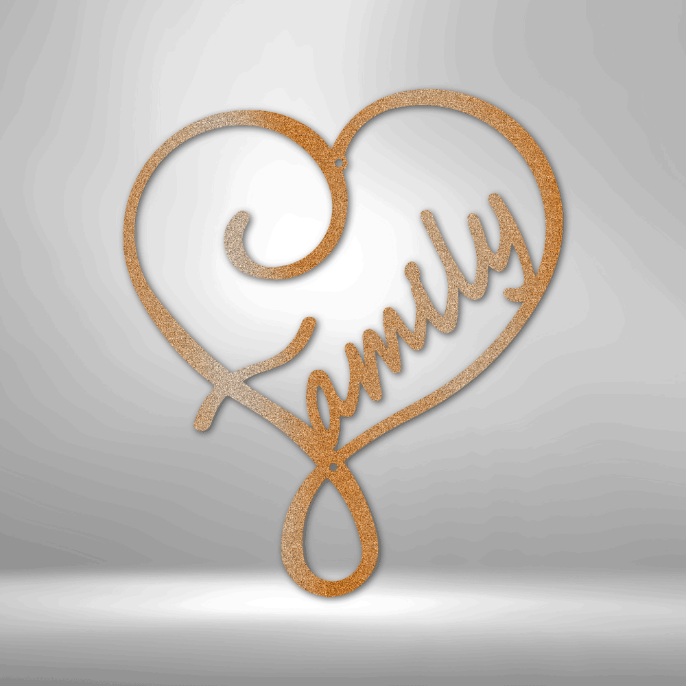 My Easy Monogram Steel Sign Copper / 12" Family Love - Steel Sign