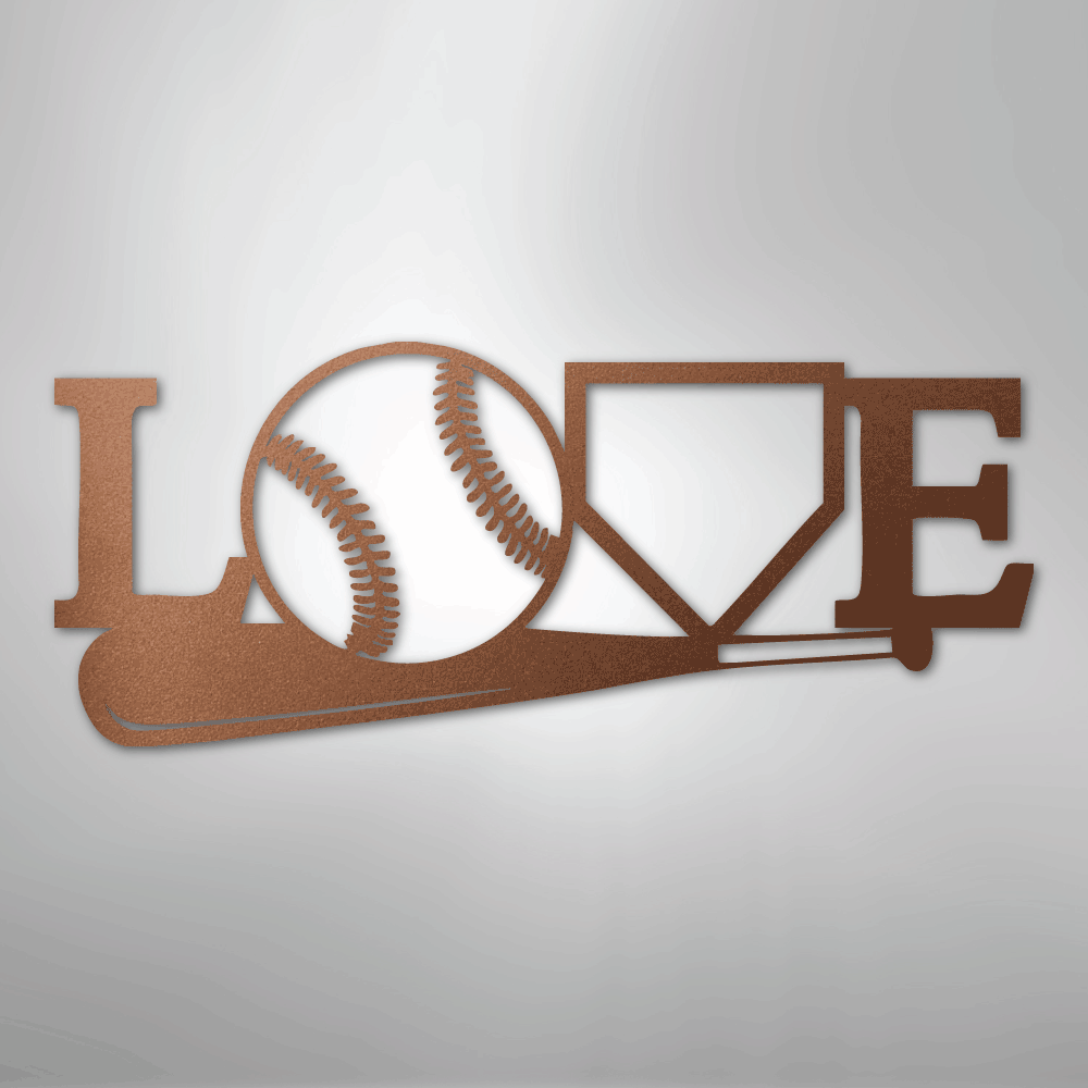 My Easy Monogram Steel Sign Copper / 12" For The Love Of The Game - Metal Sign