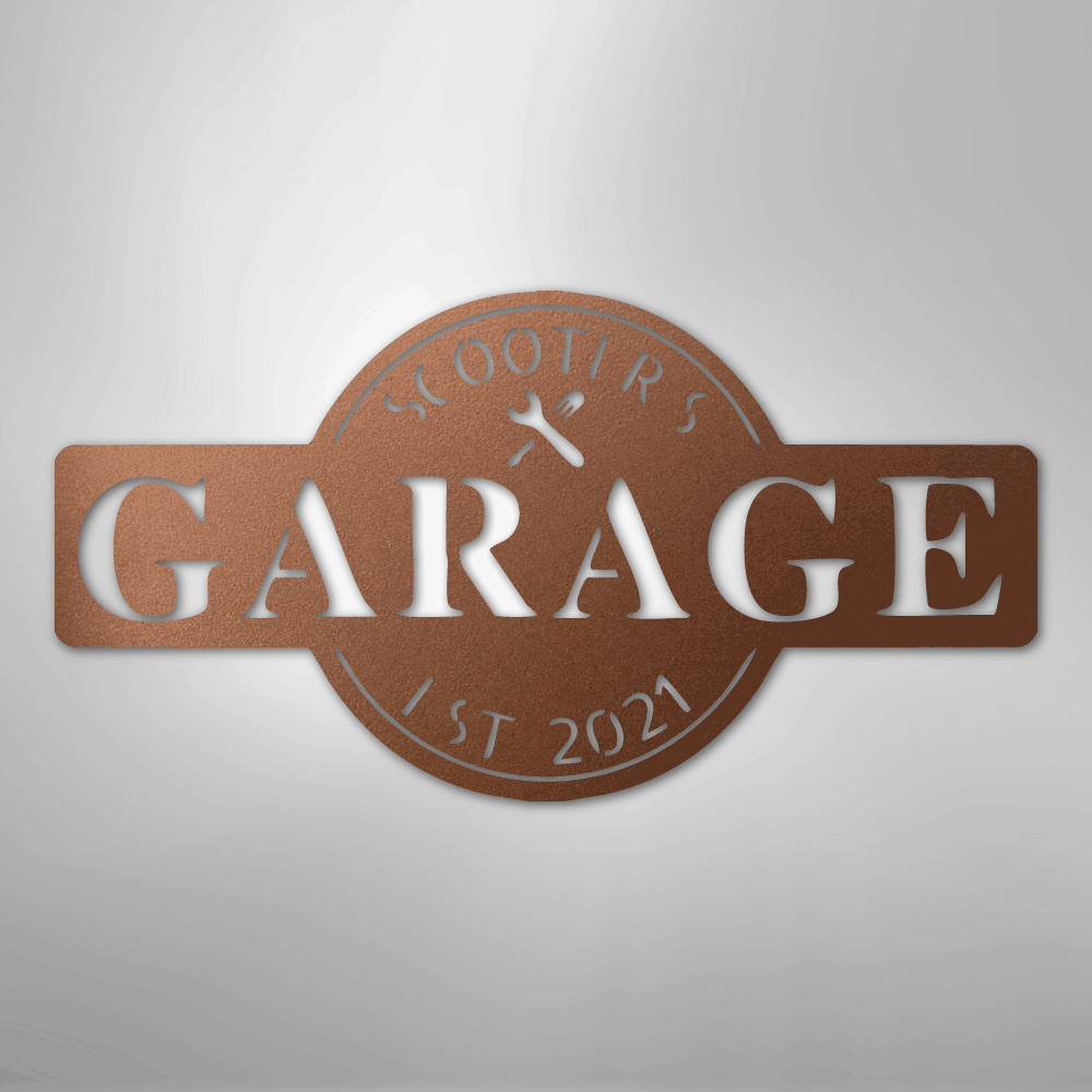 My Easy Monogram Steel Sign Copper / 12" Garage Monogram - Metal Sign