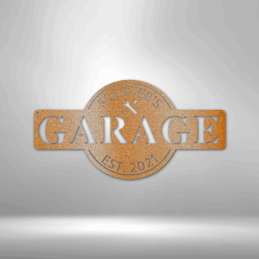 My Easy Monogram Steel Sign Copper / 12" Garage Monogram - Metal Sign