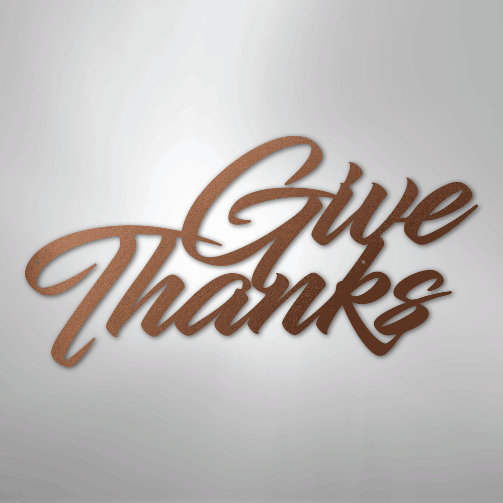 My Easy Monogram Steel Sign Copper / 12" Give Thanks - Steel Sign