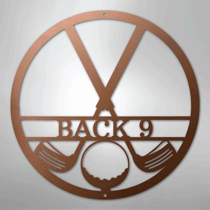 My Easy Monogram Steel Sign Copper / 12" Golf Club Monogram - Steel Sign