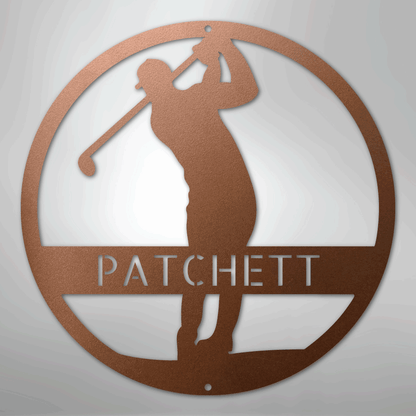 My Easy Monogram Steel Sign Copper / 12" Golfer Monogram - Steel Sign