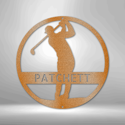 My Easy Monogram Steel Sign Copper / 12" Golfer Monogram - Steel Sign