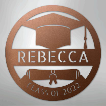 My Easy Monogram Steel Sign Copper / 12" Grad Cap Monogram - Steel Sign