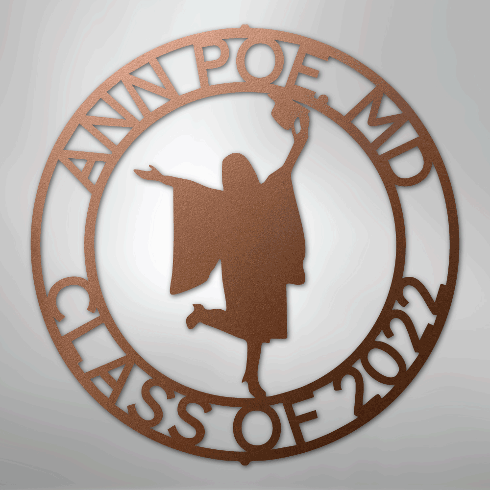 My Easy Monogram Steel Sign Copper / 12" Graduation Monogram - His and Hers - Steel Sign