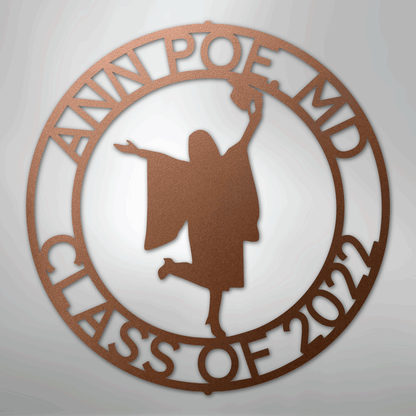 My Easy Monogram Steel Sign Copper / 12" Graduation Monogram - His and Hers - Steel Sign