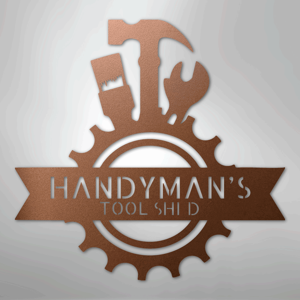 My Easy Monogram Steel Sign Copper / 12" Handyman Shop Monogram - Steel Sign