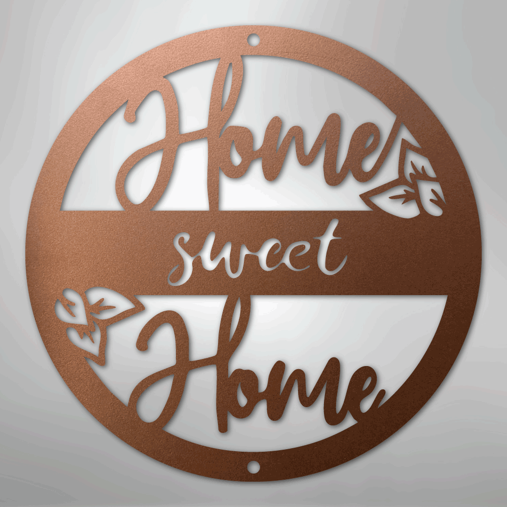 My Easy Monogram Steel Sign Copper / 12" Home Sweet Home - Steel Sign
