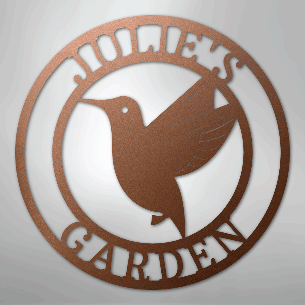 My Easy Monogram Steel Sign Copper / 12" Humming Bird Monogram - Steel Sign
