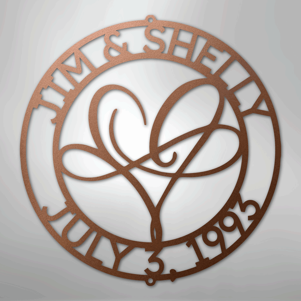 My Easy Monogram Steel Sign Copper / 12" Infinite Love Monogram - Steel Sign